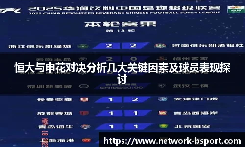 恒大与申花对决分析几大关键因素及球员表现探讨